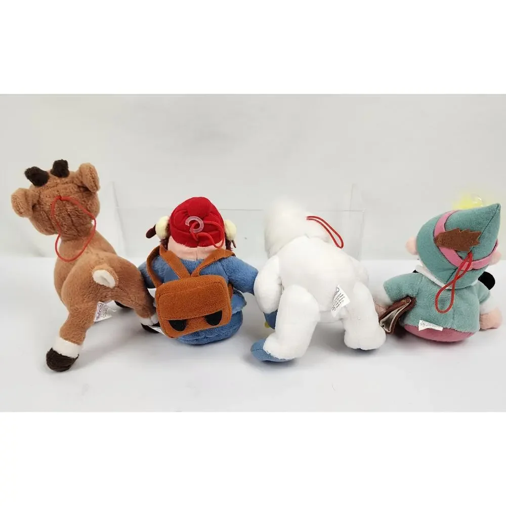 Lot of 4 Prestige Hanging Plush Rudolph & Misfit Toy Hermey Cornelius Abdominal